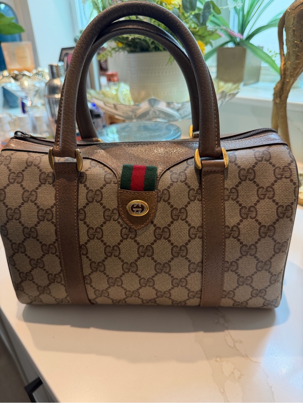 Authentic GUCCI Canvass Boston Bag